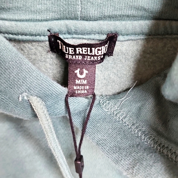 TRUE RELIGION GREEN SWEATSHIRT EITH SILVER LOGO, UNISEX - Picture 10 of 12